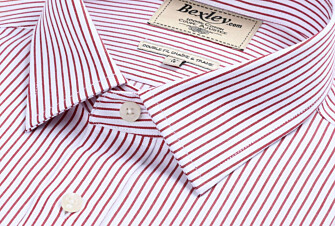 Camisa blanca con rayas rojas - GEOFFROY