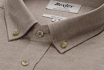 Camisa de franela Camel - Bolsillo en el pecho - ALEXANDER