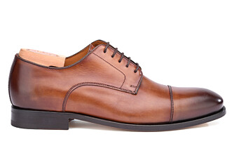 Zapatos Derby de hombre Suela de cuero Coñac patinado - GILWELL