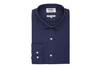 Camisa lisa de lino de algodón Marino - SILBERT