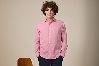 Camisa de algodón y lino Rosa Viejo - Cuello Francés - SILBERT