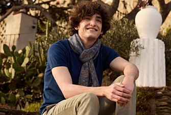 Bufanda Azul Índigo con Motivo Topo