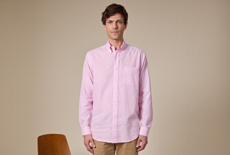 Camisa rosa chambray de algodón/lino  - COLTEN