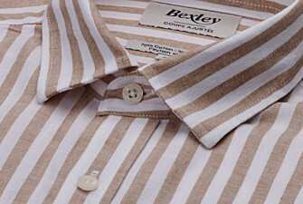Camisa rayada Camel & Blanco - SIMONIN