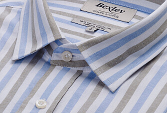 Camisa de algodón y lino Azul Cielo y Verde Salvia - Cuello Francés - SIMONIN