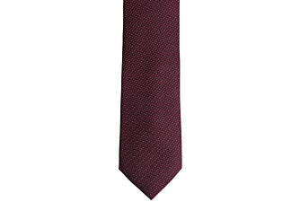 Corbata para hombre de seda Burdeos y Blanco - CORBATA SEDA FAUX UNI