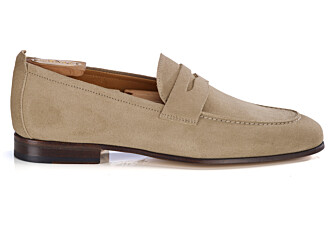 Mocasines de hombre en ante beige oscuro - CEVIO