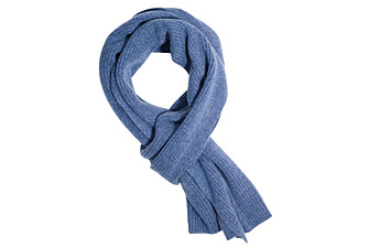 Bufanda de lambswool azul oscuro jaspeado para hombre