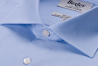 Camisa Celeste Oxford - Cuello italiano - OTTAVIO CLASSIC