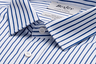 Camisa blanca con rayas azules - LÉONEL