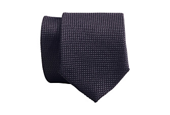 Corbata de seda lisa mate Negra para hombre