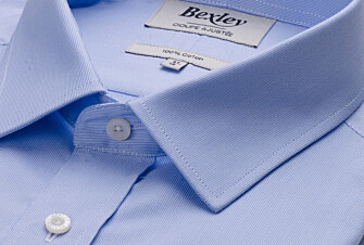 Camisa de algodón rayas Celeste - CLAUDIEN