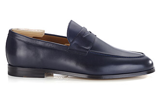 Mocasín de piel para hombre Navy patinado - DERYBROOK