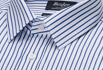 Camisa blanca con rayas azul marino - NOËLIEN