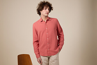 Camisa de  tejido Gasa Coral - Cuello Francés - SYLVIEN