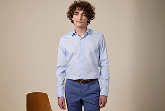 Camisa Azul pálido de algodón - Cuello francés - LUDIVIEN CLASSIC