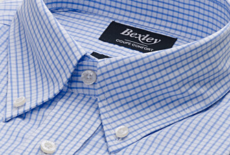 Camisa azul de cuadros celeste y blanco - GLENN