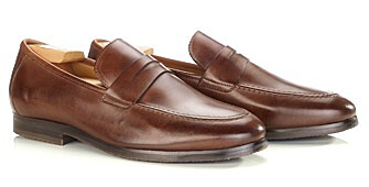 Mocasines Hombre Chocolate Patinado  - Suela de Goma - DERVIO II GOMME