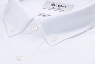 Camisa Oxford para hombre - Blanca, Cuello americano - BRADFORD III
