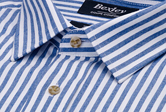 Camisa de franela – Rayas crudo y azul - SIMILIEN