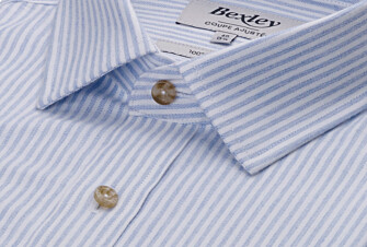 Camisa de franela para hombre – Rayas crudo y azul - SIMIAS