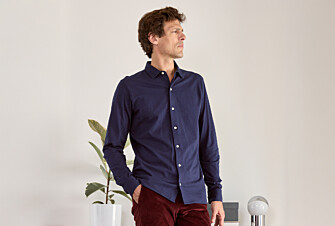 Camisa de hombre jersey 100% algodón - Navy oscuro - AIGNAN