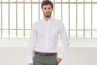 Camisa Oxford blanca con bolsillo - Cuello americano - HAROLD