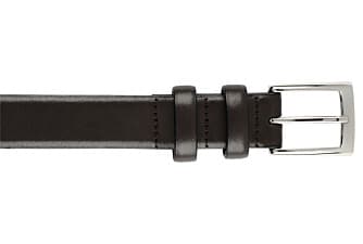 Cinturón de cuero negro para hombre con hebilla plateada Brixton Silver