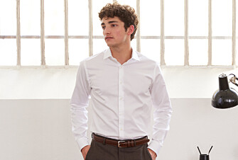 Camisa blanca de sarga de algodón de doble hilo - GIORGIO