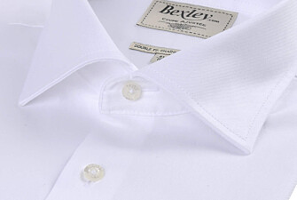 Camisa blanca de sarga de algodón de doble hilo - GIORGIO