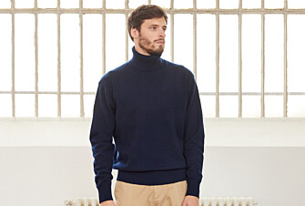 Jersey de lana con cuello alto para hombre Azul Marino - KENNERIC
