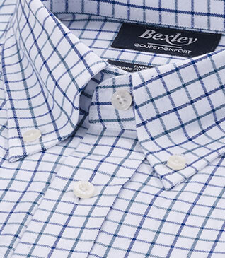 Camisa de franela a cuadros Azul y Verde - LINDSAY