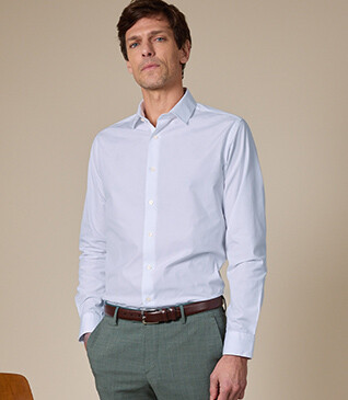 Camisa de algodón Azul pálido - Cuello francés - LOUIS CLASSIC