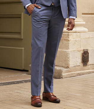 Pantalón de traje hombre Azul claro moteado - LAZARE