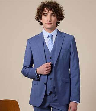 Chaqueta de traje Azul Medio Jaspeado - LAZARE
