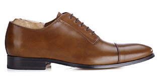 Zapato Oxford para hombre con suela de piel Coñac patinado - RINGWOOD