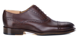 Zapato Oxford para hombre con suela de piel Chocolate patinado - HILCOTT PATIN