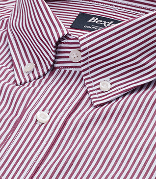 Camisa de popelina para hombre – Cuadros Burdeos y Blanco - MARLON