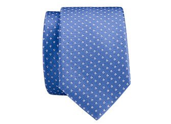Corbata de Seda con Estampado de Cuadros Azul Cielo
