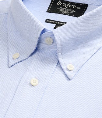 Camisa de algodón celeste - Cuello americano - PATRICK MC