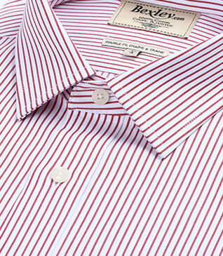 Camisa blanca con rayas rojas - GEOFFROY