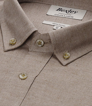 Camisa de franela Camel - Bolsillo en el pecho - ALEXANDER