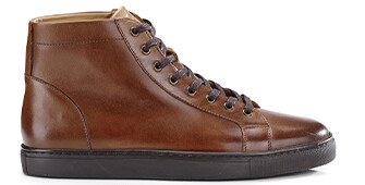 Zapatillas altas para hombre de piel Castaño oscuro patinado - HAWTHORNE