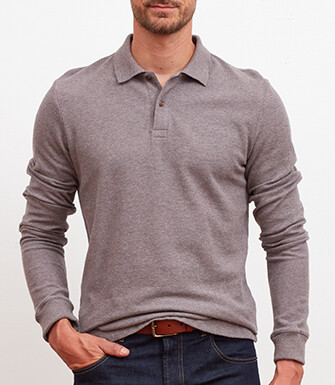 Polo de hombre de manga larga Topo moteado - ANDY II ML