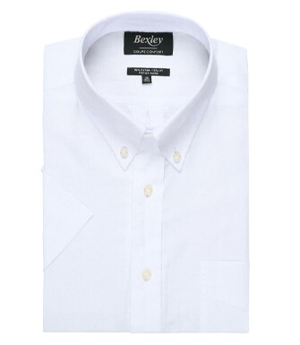 Camisa blanca de algodón y lino - Bolsillo en el pecho - COLTEN MC