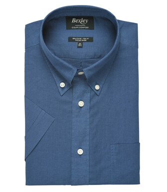 Camisa de lino y algodón índigo - Bolsillo en el pecho - COLTEN MC