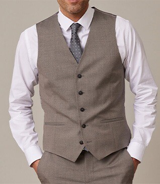 Chaleco de traje hombre Topo moteado - LAZARE