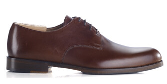 Zapatos derby hombre suela de piel con patín Castaño patinado - DOVER PATIN