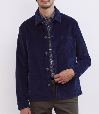 Chaqueta de terciopelo para hombre Azul Índigo - FIDÉLIEN
