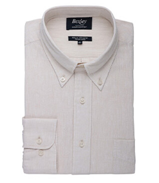 Camisa de lino y algodón Chambray Crudo - COLTEN